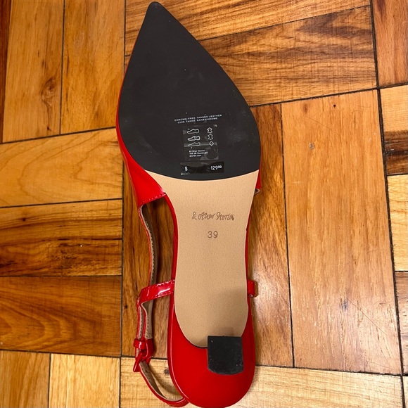 & Other Stories pointed slingback heeled pumps in red - Picture 6 of 9